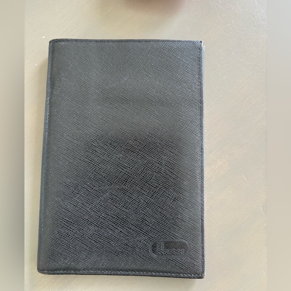 Lancel Paris Black Textured Wallet and Passport Cover